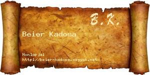 Beier Kadosa névjegykártya